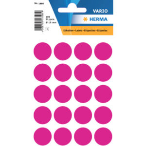 HERMA     Etiketten rund            19mm 1886      pink                 100 Stück