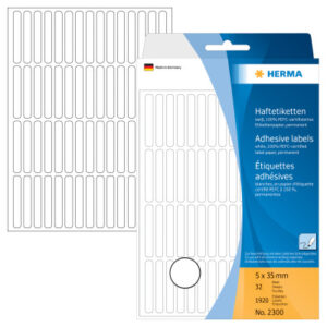 HERMA     Etiketten               5×35mm 2300      weiss               1920 Stück