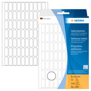 HERMA     Etiketten               8×20mm 2320      weiss               2240 Stück