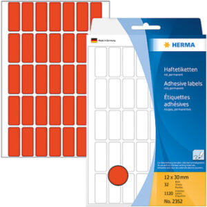 HERMA     Etiketten              12×30mm 2352      rot                 1120 Stück