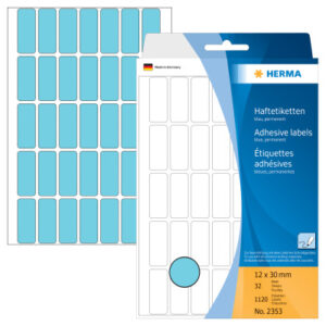 HERMA     Etiketten              12×30mm 2353      blau                1120 Stück
