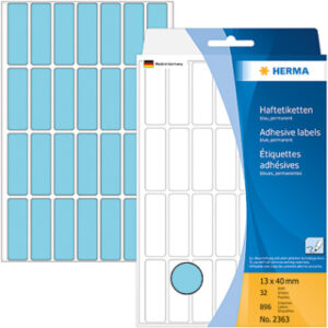 HERMA     Etiketten              13×40mm 2363      blau                 896 Stück