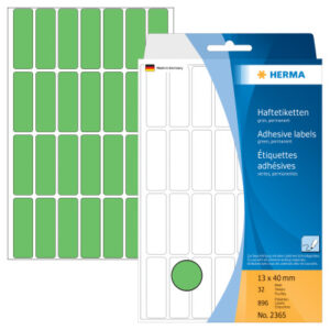 HERMA     Etiketten              13×40mm 2365      grün                 896 Stück