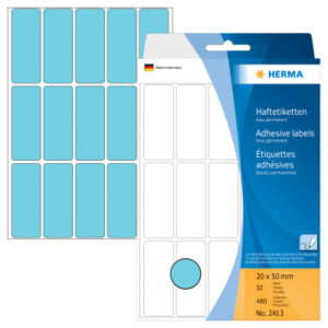 HERMA     Etiketten              20×50mm 2413      blau                 480 Stück