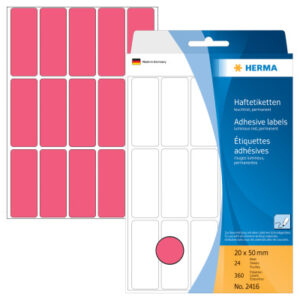 HERMA     Etiketten              20×50mm 2416      rot                  360 Stück