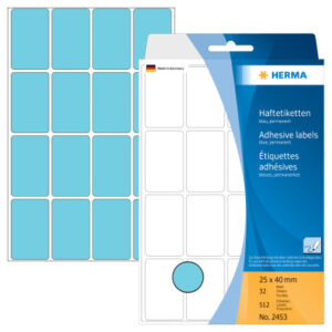 HERMA     Etiketten              25×40mm 2453      blau                 512 Stück