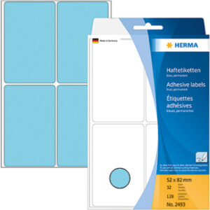 HERMA     Etiketten              52×82mm 2493      blau                 128 Stück