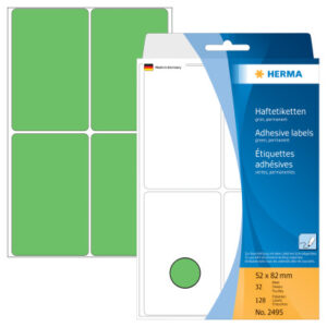 HERMA     Etiketten              52×82mm 2495      grün                 128 Stück