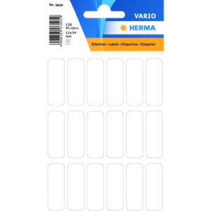 HERMA     Etiketten              12×34mm 3650      weiss                126 Stück