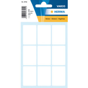HERMA     Etiketten              24×35mm 3752      weiss                 63 Stück
