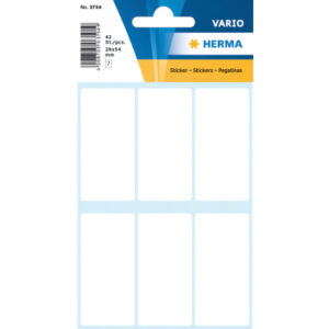 HERMA     Etiketten              26×54mm 3754      weiss                 42 Stück
