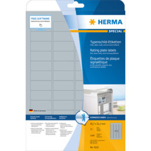 HERMA     Etiketten SPECIAL  45.7x21.2mm 4221      silber,ex.per. 1200 St./25 Bl.