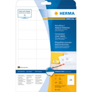 HERMA     Etiketten SPECIAL  64.6x33.8mm 4227      weiss,perm.     600 St./25 Bl.