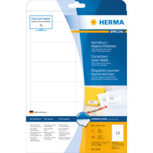 HERMA     Etiketten SPECIAL    97x42.3mm 4228      weiss,perm.     300 St./25 Bl.