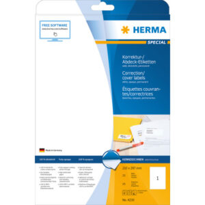 HERMA     Etiketten SPECIAL    210x297mm 4230      weiss,perm.      25 St./25 Bl.