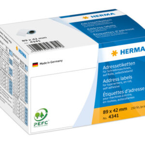 HERMA     Adressetiketten        89×42mm 4341      weiss, Rolle