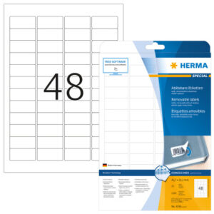HERMA     Etiketten Movables 45,7x21,2mm 4346      weiss,non-perm. 1200 St./25 B.