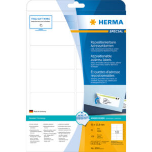 HERMA     Etiketten SPECIAL    96x50.8mm 4349      weiss,non-perm. 250 St./25 Bl.