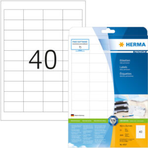 HERMA     Universal-Etikett. 48,5x25,4mm 4357      weiss        1000 St./25 Blatt
