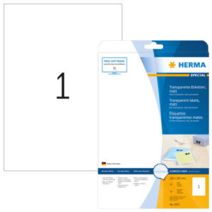 HERMA     Folienetiketten      210x297mm 4375      transparent    25 St./25 Blatt