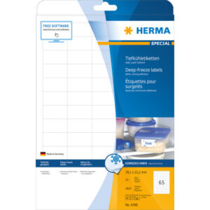 HERMA     Tiefkühletiketten  38.1x21.2mm 4388      weiss,perm.    1625 St./25 Bl.