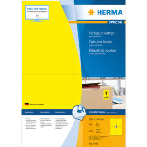 HERMA     Etiketten SPECIAL    105x148mm 4396      gelb,perm.     400 St./100 Bl.