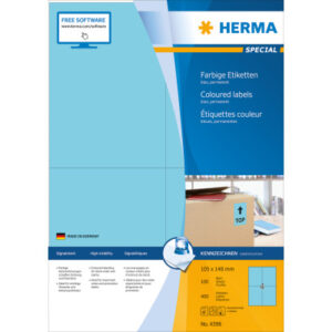 HERMA     Etiketten SPECIAL    105x148mm 4398      blau,perm.     400 St./100 Bl.