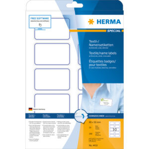 HERMA     Namensetiketten        80x50mm 4410      weiss          200 Stk./20 Bl.