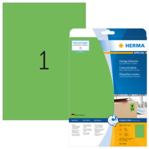 HERMA     Etiketten Special           A4 4424      grün                  20 Stück