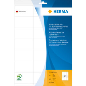 HERMA     Adressetiketten        70×42mm 4441      weiss                420 Stück