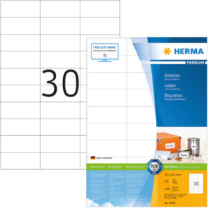 HERMA     Universal-Etiketten  70x29,7mm 4456      weiss       3000 St./100 Blatt