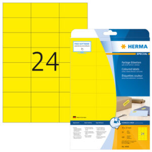 HERMA     Universal-Etiketten    70x37mm 4466      gelb          480 St./20 Blatt