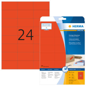 HERMA     Universal-Etiketten    70x37mm 4467      rot           480 St./20 Blatt