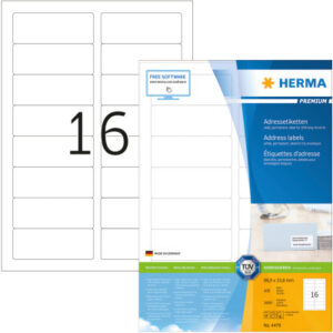 HERMA     Etiketten Premium  88,9×33,8mm 4479      weiss               1600 Stück