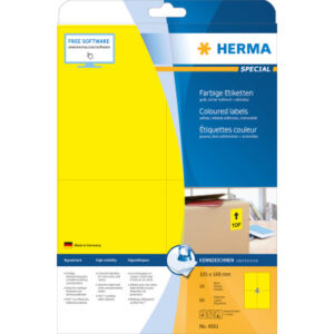 HERMA     Etiketten SPECIAL    105x148mm 4561      gelb,non-perm.   80 St./20 Bl.