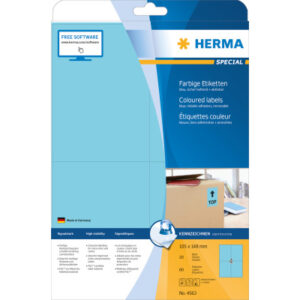 HERMA     Etiketten SPECIAL    105x148mm 4563      blau,non-perm.   80 St./20 Bl.