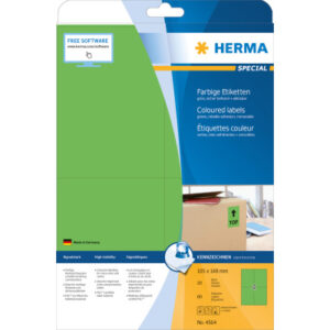 HERMA     Etiketten SPECIAL    105x148mm 4564      grün,non-perm.   80 St./20 Bl.