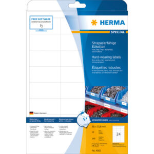 HERMA     Folienetiketten      66x33,8mm 4582      weiss,PP matt  240 Stk./10 Bl.