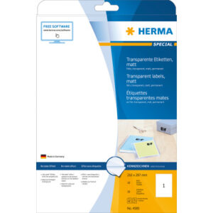 HERMA     Folienetiketten      210x297mm 4585      weiss,PP matt   10 Stk./10 Bl.