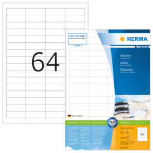 HERMA     Etiketten Premium  48,3×16,9mm 4607      weiss              12800 Stück