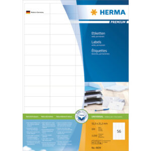 HERMA     Etiketten Premium  52,5×21,2mm 4609      weiss              11200 Stück