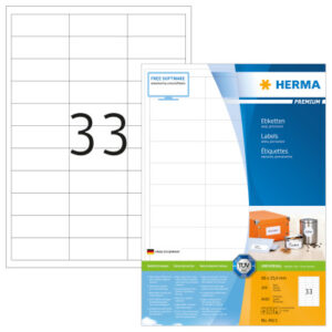 HERMA     Etiketten Premium    66×25,4mm 4613      weiss               6600 Stück