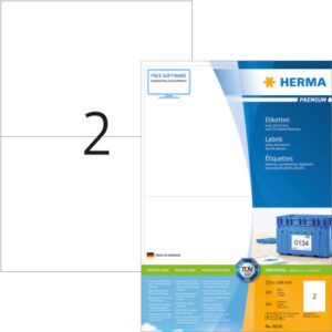 HERMA     Universal-Etiketten  210x148mm 4628      weiss        400 St./200 Blatt