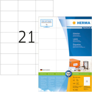 HERMA     Universal-Etiketten  70x42,3mm 4668      weiss       2100 St./100 Blatt