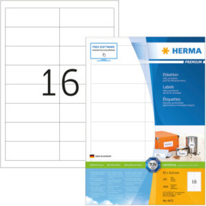 HERMA     Etiketten Premium  96,5×33,8mm 4672      weiss               1600 Stück