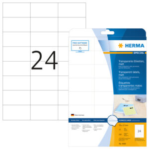 HERMA     Folienetiketten        70x37mm 4685      transparent   600 St./25 Blatt