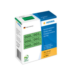 HERMA     Dreifach-Nummern       22x10mm 4805      grün, 0-999         1000 Stück