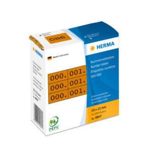 HERMA     Dreifach-Nummern       22x10mm 4807      braun, 0-999        1000 Stück