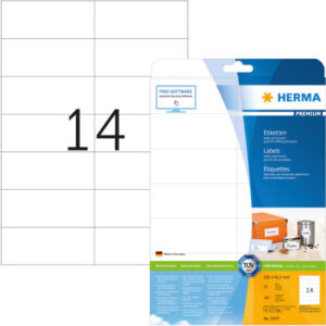 HERMA     Universal-Etikett.  105x42,3mm 5057      weiss           350 St./25 Bl.