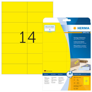 HERMA     Etiketten Special   105×42,3mm 5058      gelb                 280 Stück